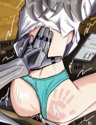 ass ass_slap butt_slap clothed clothed_sex clothes clothing dickgirl dominant_female female firefly_(honkai:_star_rail) futanari grey_hair grey_hair_female honkai:_star_rail honkai_(series) hoyoverse intersex kaosi1 larger_female panties panties_aside robot robot_girl sam_(honkai:_star_rail) shorter_female smaller_female stelle_(honkai:_star_rail) submissive_female table table_sex taller_female trailblazer_(honkai:_star_rail) yuri