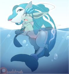 2025 ambiguous_penetration ass backsash big_penis blue_body blue_eyes blush bubble canid cetacean digital_media_(artwork) duo eeveelution female female_penetrated feral finizen from_behind_position fur generation_4_pokemon generation_9_pokemon genitals glaceon hair hi_res internal looking_pleasured male male/female male_penetrating male_penetrating_female mammal marine markings multicolored_body nintendo nude open_mouth partially_submerged patreon pawpads penetration penis pokemon pokemon_(species) sea sex simple_background size_difference smile tail teeth tongue water