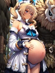 1boy 1girls ai_generated barbara_(genshin_impact) female genshin_impact pregnant tagme