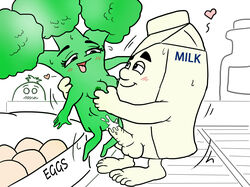 4chan balls barefoot blush bonnie_broccoli cum cum_inside drink eggs female food food_groupie fucked_silly happy happy_sex huge_cock inanimate male mascot melvin_milk milk milk_carton no_humans partial_color penis personification pussy refrigerator sex straight vaginal_penetration vegetable voyeur