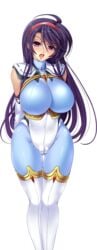 akogare_no_onee-chan_wa_choukyou_shigansha bodysuit breasts cameltoe kawaraya_a-ta large_breasts purple_eyes purple_hair skin_tight tagme tendou_mika wide_hips