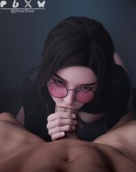 1boy 1boy1girl 1girls 2hour2 3d 3d_animation 3d_model 3d_render animated animation big_penis black_outfit blender blowjob blue_eyes dark_hair deepthroat eye_contact eyebrows eyelashes eyewear fellatio female glasses handjob holding_penis light-skinned_female light-skinned_male light_skin lipstick loop looping_animation medium_breasts oral oral_penetration oral_sex pov pov_eye_contact sound straight sucking sucking_penis tagme the_first_descendant valby_(the_first_descendant) video