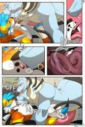 air_inflation air_valve animate_inanimate anthro apode comic draconcopode duo flustered flustered_male forced forced_inflation french_kissing genitals hi_res hose hose_inflation inflatable inflation inflation_valve kissing kooper_(koopershiba) legless living_inflatable making_out male male/male misscrex naga penis pool_toy serpentine