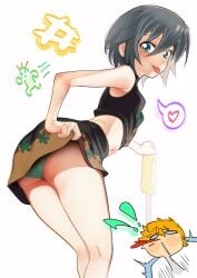 ass ass_focus belly belly_button cactuar clothed kingdom_hearts legs lifting_skirt long_legs looking_at_viewer midriff panties roxas skirt skirt_lift sleeveless sleeveless_shirt small_breasts spaghett8 spaghetto087 sticking_out_tongue tease teasing teasing_viewer thick_thighs thighs tongue_out upskirt xion