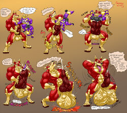 anthro balls big_balls big_penis big_testicles canine cock_vore cum cum_on_penis dialog ejaculation furry huge_balls huge_testicles hungothenomster knot male male_only muscles muscular orgasm penis penis_vore plain_background size_difference smile smiling sweat sweaty testicles tongue_out veins veiny_penis vore wolf yaoi