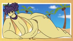 bbw big_breasts bikini breasts cleavage huge_breasts nerdyreindeer overweight pokemon pokemon_(species) tagme typhlosion
