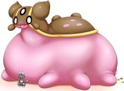 ambiguous_gender anthro anus bboing canid canine domestic_cat duo felid feline felis feral fox gastrodon generation_4_pokemon hi_res male mammal nintendo pink_body pokemon pokemon_(species) size_difference tongue tongue_out vore_implied