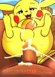 absurd_res ambiguous_gender ambiguous_species anal anal_sex anthro anus ass balls balls_deep beach big_butt bodily_fluids brown_body cum cum_in_ass cum_inside cum_on_body cumshot duo ejaculation feet feral first_person_view gay generation_1_pokemon genital_fluids genitals half-closed_eyes hi_res hindpaw inflation interspecies legs_up looking_at_viewer lying male male/male mammal mouse murid murine narrowed_eyes nintendo nude on_back open_mouth paws penetration penis pikachu pokemon pokemon_(species) pokephilia public public_sex rodent sex sitting spread_anus spread_legs spreading stomach_bulge summer tapering_penis thick_thighs tito-tonton yellow_body