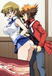 1boy 1girls ai_generated alexis_rhodes anal anal_sex blk9201 cross_section cum cum_in_ass cum_inside exposed_ass exposed_penis female jaden_yuki male rectum standing standing_sex tenjouin_asuka yu-gi-oh! yu-gi-oh!_gx yuki_judai