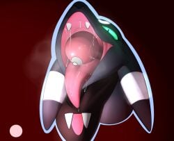 bodily_fluids darthlucario eeveelution generation_2_pokemon hot_breaths leafysnivy nintendo pokeball pokemon pokemon_(species) saliva umbreon vore