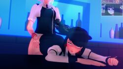 1futa 2girls 3d against_surface ambiguous_penetration anna_graem bent_over blush blush bottomless dana_zane eyes_rolling_back female futanari hair_pull hair_pulling hand_on_ass hand_on_butt implied_futanari implied_sex julianne_stingray koikatsu light-skinned_female light-skinned_futanari light_skin live_reaction live_reaction_(meme) open_mouth partially_clothed spiritofrei tongue tongue_out uniform va-11_hall-a