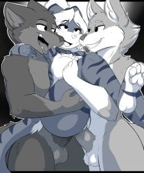 aegis_(infinitedge) aegis_(infinitedge2u) ambiguous_penetration anal anal_insertion anal_sex anthro anthro_on_anthro anthro_penetrated anthro_penetrating anthro_penetrating_anthro anus balls big_breasts big_penis breasts canid canine canis felid female female_penetrated group_sex hand_around_shoulder hand_on_thigh infinitedge infinitedge2u legs_up looking_pleasured male male/female male_penetrating male_penetrating_female naked naked_female naked_male nude nude_female nude_male penetration penile penile_insertion penile_penetration penis penis_in_anus penis_in_ass penis_in_pussy penis_in_vagina penis_insertion reverse_stand_and_carry_position sex standing standing_sex striped_body striped_fur stripes threesome tiger tongue_out trio vagina vaginal_insertion vaginal_penetration vaginal_sex wolf