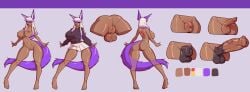 2024 absurd_res animal_genitalia animal_humanoid animal_penis ass balls big_breasts big_penis breasts canid canine clothed clothing colored digital_drawing_(artwork) digital_media_(artwork) erection female fox full-package_futanari futanari genitals green_eyes gynomorph hair herm heterochromia hi_res humanoid intersex looking_at_viewer mammal model_sheet nipples nova_queen nude penis purple_eyes purple_hair purple_tail pussy shaded simple_background solo svenners svenspronfest tail tan_body tattoo third-party_edit white_hair