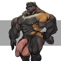 1:1 5_fingers abs anthro armpit_hair ass balls barazoku beard biceps big_balls big_butt big_muscles big_pecs big_penis biped black_nose body_hair brown_armpit_hair brown_beard brown_body brown_eyebrows brown_facial_hair brown_fur brown_hair brown_pubes circumcised circumcision_scar claws deltoids digital_media_(artwork) eyebrows facial_hair finger_claws fingers flaccid fur genital_scar genitals glans grey_background grey_body grey_fur gulonine hair hand_on_butt hand_on_own_butt huge_balls huge_cock huge_muscles humanoid_genitalia humanoid_hands humanoid_penis hyper hyper_balls hyper_genitalia hyper_muscles hyper_penis logan_kushner looking_at_viewer male male_anthro mammal manly multicolored_body multicolored_fur muscular muscular_anthro muscular_male mustelid musteline nipples nude nude_anthro nude_male oldshep orange_body orange_fur pecs penis pink_balls pink_glans pink_nipples pink_penis portrait pubes quads scar serratus short_hair signature simple_background solo standing tail teeth three-quarter_portrait three-quarter_view trapezius triceps vein veiny_penis white_background wolverine