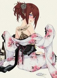 1girls 2025 blacked blue_eyes caught caught_cheating caught_in_the_act caught_naked embrace female japanese_clothes looking_at_viewer makise_kurisu open_mouth qos qos_tattoo queen_of_spades red_hair snowbunny steins;gate white_body white_skin white_skinned_female