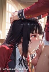 1boy ai_generated aqua_nails ass bangs belliora belt black_hair black_nails blue_nails blunt_bangs blush breasts breasts_outside cum cum_in_mouth erection fellatio female female female_pubic_hair fingernails green_nails hand_on_another's_head head_out_of_frame heart jabami_yumeko jewelry kakegurui large_breasts long_fingernails long_hair male male_pubic_hair nail_polish nipples nose_blush nude oral paizuri pantyhose penis pink_nails pleated_skirt pubic_hair puffy_nipples red_eyes red_nails school_uniform shirt skirt solo_focus straight tagme yellow_nails