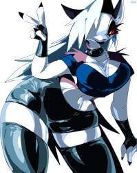 big_breasts big_butt clothed clothing furry furry_female furry_only hellhound helluva_boss loona loona_(helluva_boss) rhalhan sexy_eyes sexy_pose tagme thick_thighs wolf