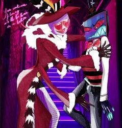 antropomorph demon dress gay gay_sex hazbin_hotel humanoid moth tv valentino_(hazbin_hotel) vox_(hazbin_hotel)