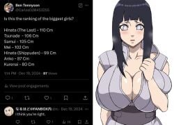 1female 1girls anime_girl big_ass big_breasts big_butt fat_ass fat_butt hinata_hyuga hyuuga_hinata kurenai_yuhi mei_terumi mitarashi_anko naruho naruhodo_(artist) naruto naruto:_the_last naruto_(classic) naruto_(series) naruto_shippuden samui size_chart size_comparison size_difference terumi_mei thick_ass thick_butt thick_thighs tsunade tsunade_(naruto) tsunade_senju twitter