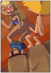 anal anal_insertion anal_sex arnold_shortman beach_background blonde_female foot_folk hey_arnold! horny summer summer_(hey_arnold) tagme