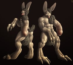 1boy abs anus ass balls claws corruption diphallia diphallism foreskin fur lagomorph male male_only mammal monophallia mot multi_penis muscular muscular_male musky nipples penis penis_arm penis_limb pubes rabbit shiny solo sweat tail tongue transformation uncircumcised uncut unretracted_foreskin