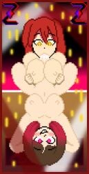 bete_noire big_breasts big_breasts blush brown_hair elia futanari glitchtale medium_hair nipples pixel pixel_(artwork) pixel_art red_eyes short_hair sucking_penis yellow_eyes z!betty zixy