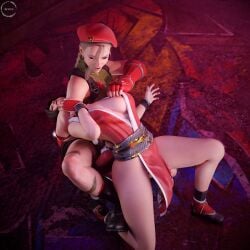 3d 3d_(artwork) blonde_hair boots breast breasts british british_female brown_hair cammy_white catfight competitive competitive_intercourse competitive_sex crossover exposed_breasts exposed_nipples exposing_chest fatal_fury fight fighting grabbing_nipple interracial japanese_clothes japanese_clothing japanese_female king_of_fighters mai_shiranui nipple_play sexfight street_fighter submission_hold thick_thighs thighs wafl4k wrestling yuri