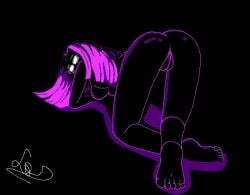 all_fours dark_skin everhood feet mage naked no_mouth pixel_art purple_hair purple_mage_(everhood) pussy rear_pussy rear_view witch wizard