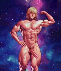 bara blonde_hair flexing flexing_arms flexing_bicep flexing_muscles fully_nude jezz_mons_nsfw male male_only muscular muscular_male nude_male raymond_lawrence solo_focus solo_male star_ocean star_ocean_the_divine_force thighs