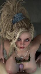 3d animated big_breasts blonde_female blonde_hair blue_eyes freckles gemma_(monster_hunter_wilds) large_breasts look looking_at_viewer looking_up_at_partner male male_pov monster_hunter monster_hunter_wilds paizuri pov pov_eye_contact sound tagme titjob video virtamate