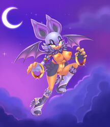 cosplay crossover furry night noibat noibat_(cosplay) nude pokemon pokemon_(cosplay) purple_theme rouge_the_bat sega sif_(artist) solo sonic_(series) tagme