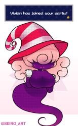 2021 2d_animation animated big_breasts breasts clothing digital_media_(artwork) english_text female ghost ghost_tail gloves hair handwear hat headgear headwear heart_symbol high_framerate humanoid legless lips mario_bros motion_tweening nintendo not_furry paper_mario pink_hair purple_body seiro_art shadow_siren short_playtime simple_background smile solo spirit text text_box vivian_(mario) vivian_(paper_mario) white_clothing white_gloves white_handwear witch_hat yellow_lips