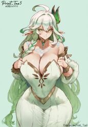 1girls ai_generated breasts cleavage female female_focus female_only genshin_impact large_breasts light-skinned_female light_skin looking_at_viewer nahida_(genshin_impact) print_tax5 rukkhadevata_(genshin_impact) solo thick_thighs thighs wide_hips