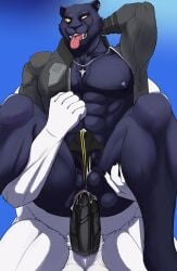 absurd_res anal anthro bear big_penis bodily_fluids boss_koji_(fortnite) clothed clothing cum cum_inside duo ebt34 epic_games felid fortnite full_nelson genital_fluids genitals hi_res jockstrap male male/male mammal muscular pantherine partially_clothed penis polar_bear polar_patroller underwear ursine