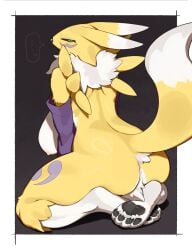 ... 1girls 2025 4_toes angry_face anthro anus areola arm_tuft armwear armwear_only ass bandai_namco black_sclera blue_eyes border breasts clothing countershade_torso countershading crotch_tuft digimon digimon_(species) digital_media_(artwork) feet female female_only fur hi_res kame_3 kneeling looking_at_viewer looking_back looking_back_at_viewer mostly_nude mostly_nude_anthro mostly_nude_female narrowed_eyes neck_tuft nipples pawpads paws rear_view renamon shoulder_tuft simple_background solo tail thick_ass thick_thighs toes tuft white_border yellow_body yellow_fur yellow_tail