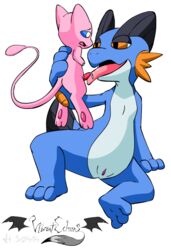 cum domination fellatio female femdom furry licking male mew nintendo oral oral_sex plain_background pokemon pokemon_(species) precum pussy sex sitting smooth_skin straight swampert tongue tongue_out vibrantechoes video_games