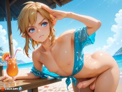 ai_generated angry anime annoyed aqua_eyes ass beach big_dick big_penis bikini black_hair blonde_hair blue_eyes clothes fat_ass femboy gay genitals golden_hair hair highres hips hips_wider_than_shoulders japanese link link_(breath_of_the_wild) link_(tears_of_the_kingdom) long_hair male male_only massive_penis nintendo partially_clothed penis pose posing short slim_waist solo solo_focus solo_male the_legend_of_zelda trap twink uncensored userzon waist white_skin yaoi