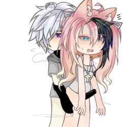 femboy gacha gacha_art gacha_heat male pink_hair white_background white_hair