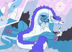 animal_genitalia animal_penis anus ass bodily_fluids canine_genitalia canine_penis claws colored cowgirl_position cum cum_in_vagina cum_inside dlrp99 dragon drugs duo eastern_dragon european_mythology eyewear female feral from_front_position fur genital_fluids genitals glasses hi_res horn impregnation internal knot knotting looking_pleasured lying male male/female marijuana mythological_creature mythological_scalie mythology on_bottom on_top penis scalie sex signature sitting sitting_on_another smile tail tongue vaginal_penetration western_dragon wings
