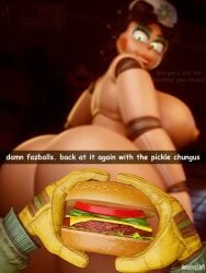 1boy 1girls 3d 3d_(artwork) arnold_(fnaf) ass big_ass burger completely_nude eating eating_burger eating_food female five_nights_at_freddy's food hamburger holding holding_burger holding_food holding_object male masteryorg0 naked naked_female nude nude_female nurse_dollie_(fnaf) nurse_dollie_(nightbotgrey) secret_of_the_mimic