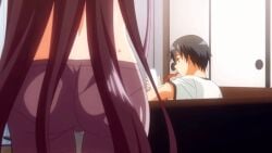 1boy 1girls 2022 20s animated ass ass_focus bike_shorts female food garden_~takamine-ke_no_nirinka~ indoors long_hair male straight surprised sweat tagme takamine_sayuri tomoya_(garden_~takamine-ke_no_nirinka~)