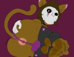 1boy 5_toes anus ass balls balls_bulge barely_visible_anus brown_fur bubble_butt bulge cute_feet cute_femboy day74art feet felid feline feline felis femboy flat_colors fuckboy furry glove hand_on_ass looking_at_viewer maine_coon male male_focus male_only mask masked_male nice_feet oc on_side original_character paws peets presenting presenting_anus presenting_feet presenting_hindquarters simple_background socks soles solo starborn stars stirrup_legwear stirrup_socks stirrup_stockings thigh_highs thighhighs thighs thong toeless_footwear toeless_legwear toeless_socks toeless_stockings toes twink