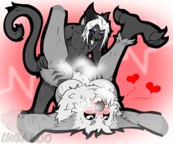 absurd_res age_difference ahe_gao anthro avian beard bird black_body black_fur black_sclera blush bodily_fluids digitigrade domestic_cat dominant dominant_male duo facial_hair feathers felid feline felis female fur genitals grey_body grey_fur hair heart_symbol hi_res humanoid humanoid_genitalia humanoid_penis looking_pleasured lucardo_cruz lunaphina_(lucardo_cruz) male male/female mammal messy messy_hair older_male open_mouth owl penetration penis piledriver_position rough_sex scar sex simple_background steam sweat sweatdrop tallow tongue tongue_out vaginal_penetration vaginal_penetration vampire white_beard white_facial_hair white_hair