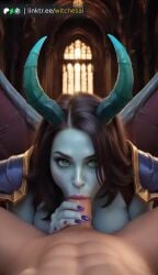 1boy absurd_res ai ai_art ai_generated animated animated_image armor black_hair blizzard_entertainment blowjob blowjob_face blue_skin breasts colored_skin cum_in_mouth cum_inside demon_girl demon_horns demon_wings dreadlord dreadlord_jaina erection feathered_wings fellatio female green_eyes hi_res high_quality high_resolution highres horns human_(warcraft) jaina_proudmoore long_hair looking_at_viewer makeup male_pubic_hair mole music nipples oral oral_creampie oral_penetration oral_sex pauldrons penis pov pov_blowjob pov_eye_contact pubic_hair purple_nails shoulder_armor solo_focus sorceress sound sound_edit straight tagme uncensored veins veiny_penis video video_game_character warcraft wings witches_ai world_of_warcraft