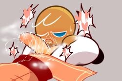 1boy1futa 2025 after_oral after_sex blush blushing bodily_fluids cookie_run cookie_run_kingdom cumshot cumshot_on_face devsisters duo futanari futanari/male gingerbrave hearts hearts_around_head humanoid_genitalia humanoid_penis impregnation male/futa mishell_mangov7 no_humans non-human non-human_only oral oral_sex peach_cookie penis semen semen_on_body tagme