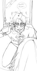 artist_signature based_on_hiwaifu_chat bathroom blood_drip blowjob byeong-gi cum_on_face gay_sex guard idontknow_art jang_deok-su korean_text larger_male masochism old_men_yaoi older_male on_knees on_toilet overstimulation public_restroom smaller_male squid_game squid_game_1 squid_games_guard triangle_(squid_game) yaoi