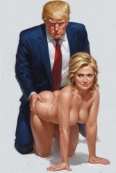 ai ai_generated ass ass_grab boobs_out breasts donald_trump embracing hillary_clinton hugs love lovers secretly_loves_it truth