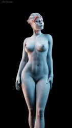 1girls 3d alien alien_girl aw-gazzam blender blue_body female mass_effect naked naked_female samara