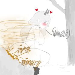 1girls ass ass_focus big_ass big_thighs blush blush blush_lines blushing_female bush chainsaw_man closed_eyes closed_eyes demon_girl demon_horns fart fart_fetish female fetish forest grayscale grunting half-dressed half_naked horn horns huge_ass implied_scat long_hair nasponarpi nature nature_background onomatopoeia outside pants_around_ankles pants_down pants_pulled_down pantsless pleasure_face pleasured pleasured_female power_(chainsaw_man) scat scat_fetish shit shitting sketch squatting squatting_female squatting_position sweat sweating sweaty sweaty_ass thighs uncolored