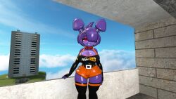 big_breasts bonfie bonfie_(cryptia) bonfie_(cryptiacurves) breasts bunny_ears bunny_girl fap_nights_at_frenni's fazclaire's_nightclub female five_nights_at_freddy's fnaf fredina's_nightclub garry's_mod purple_eyes purple_hair purple_skin red_bowtie sky solo